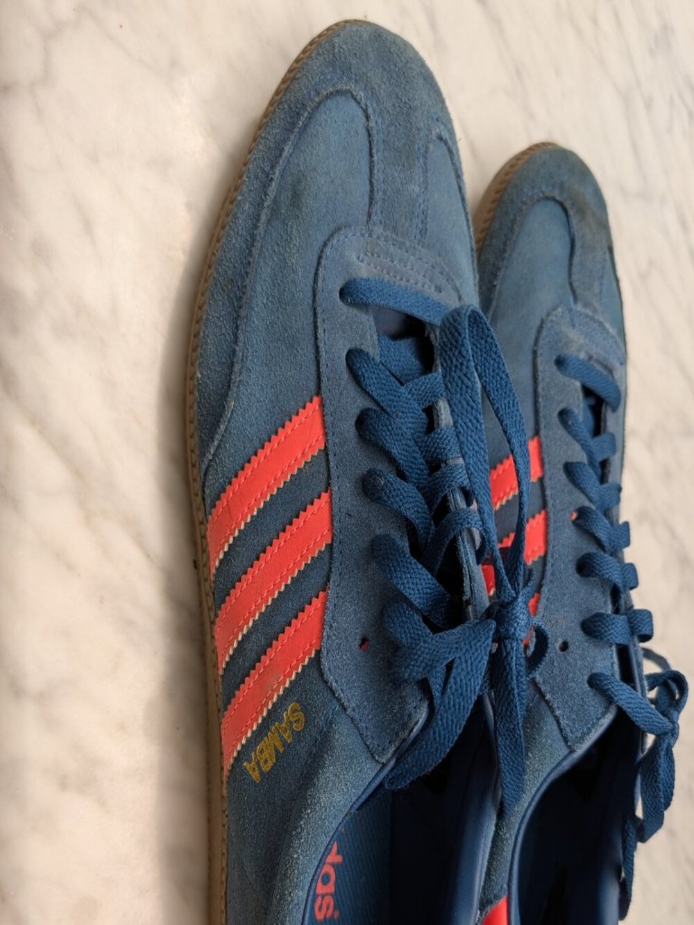 Adidas Samba US 12 Adidas Samba Tribal Blue Red Gum Suede